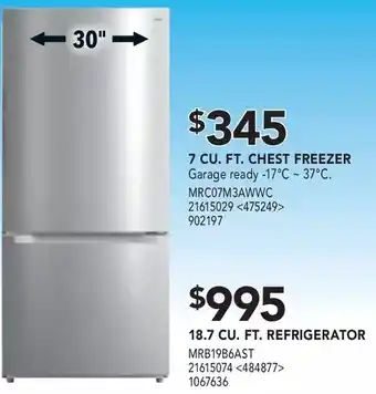 RONA Midea 18.7 cu. ft. refrigerator offer