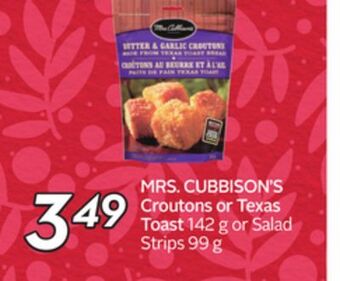 Sobeys Mrs. cubbison's croutons or texas toast offer