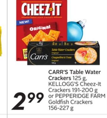 Sobeys Carr's table water crackers offer
