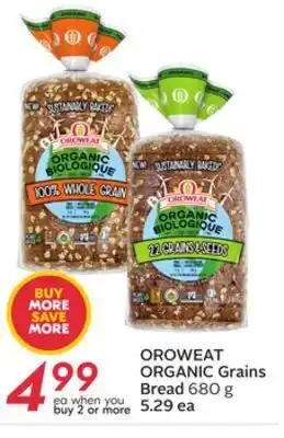 Sobeys Oroweat organic grains bread offer