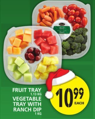 Food Basics Fruit tray or vegetable tray with ranch dip offer