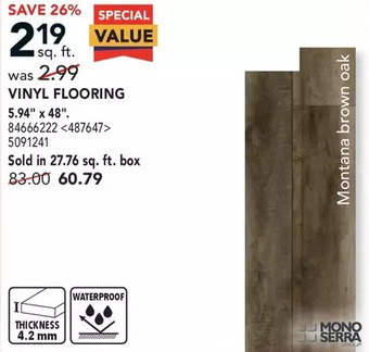 Lowe's Mono serra vinyl flooring offer