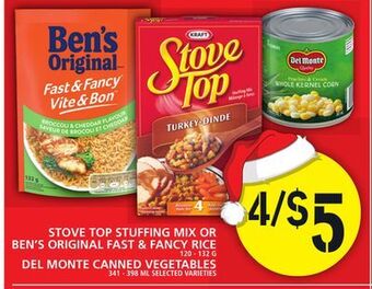 Food Basics Stove top stuffing mix or ben's original fast & fancy rice or del monte canned vegetables offer