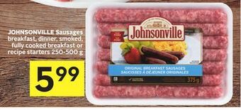 Foodland Johnsonville sausages breakfast, dinner, smoked, fully cooked breakfast or recipe starters 250-500 g offer
