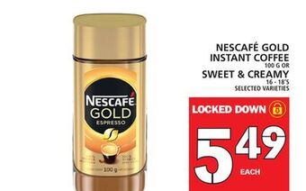 Food Basics Nescafé gold instant coffee, sweet & creamy offer