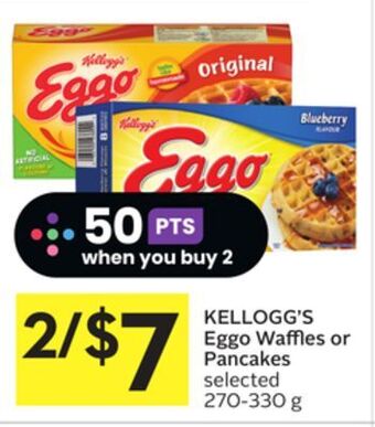 Foodland Kellogg's eggo waffles or pancakes selected 270-330 g offer