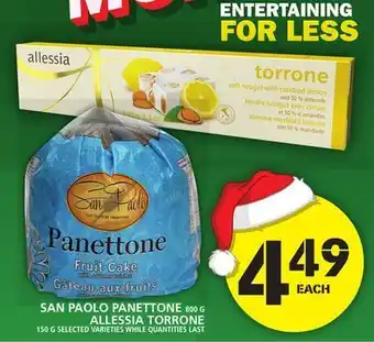 Food Basics San paolo panettone or allessia torrone offer