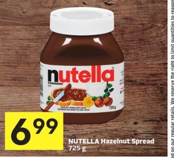 Foodland Nutella hazelnut spread 725 g offer