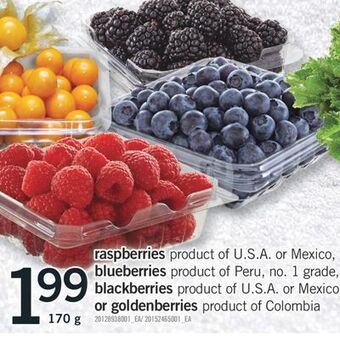 Fortinos Raspberries, blueberries, blackberries or goldenberries, 170 g offer