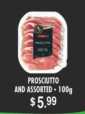 Fortinos Prosciutto and assorted, 100g offer