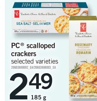 Fortinos Pc® scalloped crackers, 185 g offer