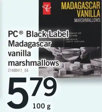Fortinos Pc® black label madagascar vanilla marshmallows, 100 g offer