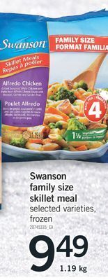 Fortinos Swanson family size skillet meal, 1.19 kg offer