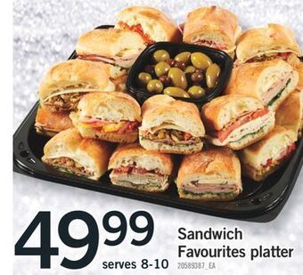 Fortinos Sandwich favourites platter, serves 8-10 offer