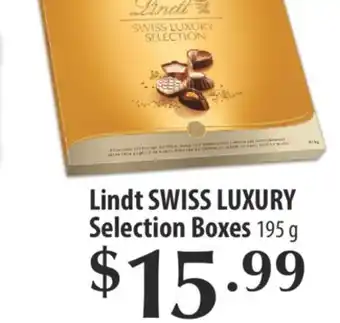 Fortinos Lindt swiss luxury selection boxes, 195 g offer