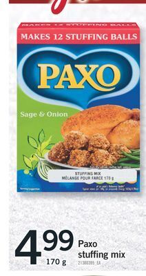 Fortinos Paxo stuffing mix, 170 g offer