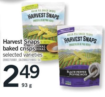 Fortinos Harvest snaps baked crisps, 93 g offer