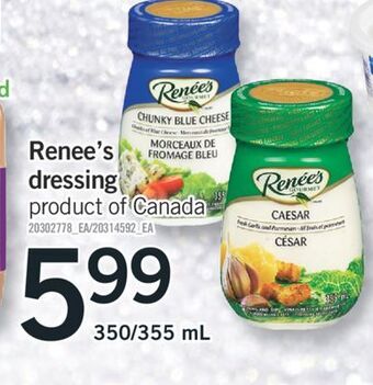 Fortinos Renee's dressing, 350/355 ml offer