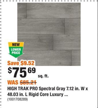 Home Depot High trak pro spectral gray 7.12 in. w x 48.03 in. l rigid core luxury vinyl plank flooring (19.02 sq. ft./case) offer