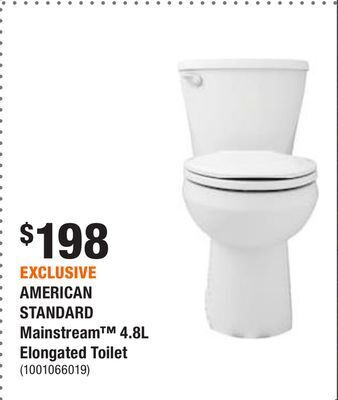 Home Depot Exclusive american standard mainstream™ 4.8l elongated toilet offer