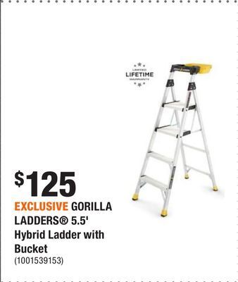 Home Depot Exclusive gorilla ladders® 5.5' hybrid ladder with bucket offer