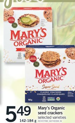 Fortinos Mary's organic seed crackers, 142-184 g offer