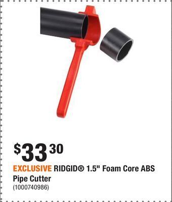 Home Depot Exclusive ridgid® 1.5" foam core abs pipe cutter offer