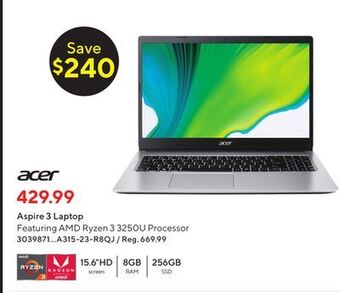 Staples Acer aspire 3 laptop offer