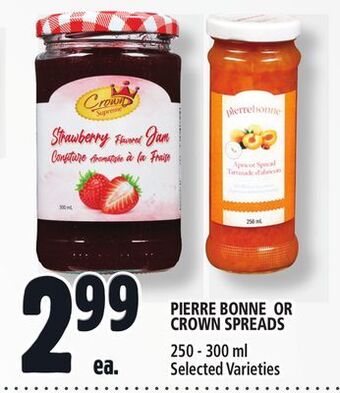 Metro Pierre bonne or crown spreads offer