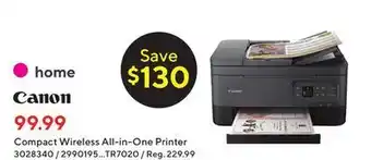 Staples Canon compact wireless all-in-one printer offer