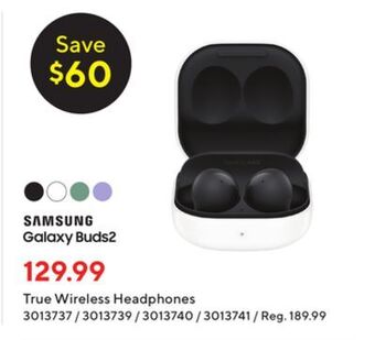 Staples Samsung galaxy buds 2 true wireless headphones offer