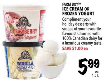 Farm Boy Farm boy™ ice cream or frozen yogurt offer