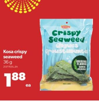 Real Canadian Superstore Kosa crispy seaweed, 36 g offer