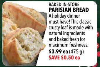 Farm Boy Baked in-store parisian bread offer