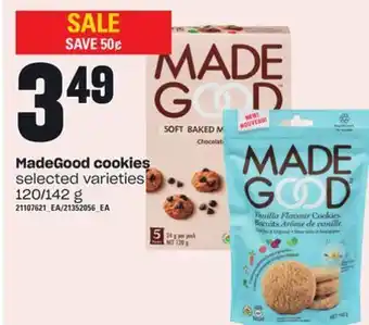 Zehrs Markets Madegood cookies, 120/142 g offer