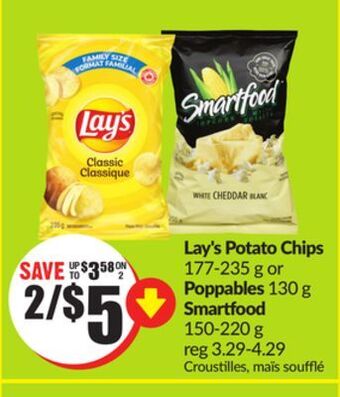 FreshCo Lay's potato chips 177-235 g or poppables 130 g offer