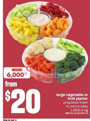 Zehrs Markets Large vegetable or fruit platter offer