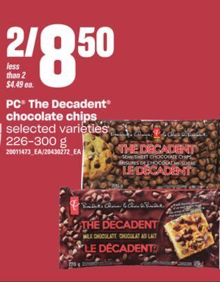 Zehrs Markets Pc® the decadent® chocolate chips offer