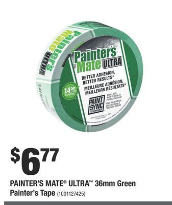 Home Depot Painter's mate® ultra™ 36mm green painter's tape offer