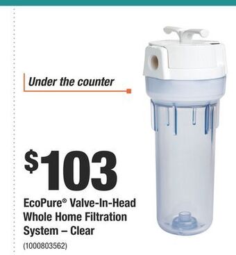 Home Depot Ecopure® valve-in-head whole home filtration system offer