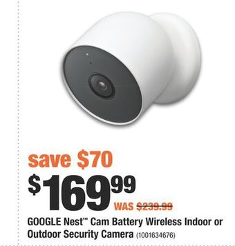 Home Depot Google nest™ cam battery wireless indoor or outdoor security camera offer