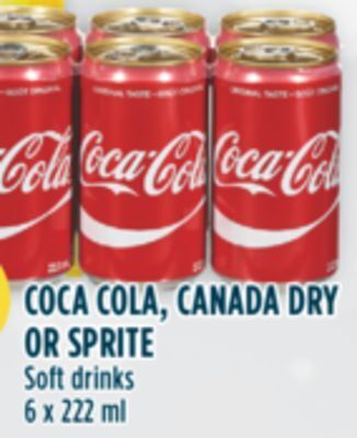 Marché Adonis Coca cola, canada dry or sprite soft drinks offer