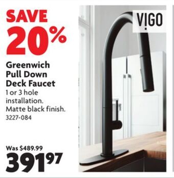 Home Hardware Greenwich pull down deck faucet offer