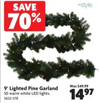 Home Hardware 9' lighted pine garland offer