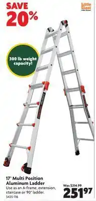 Home Hardware 17' multi position aluminum ladder offer