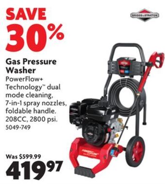 Home Hardware Gas pressure washer offer