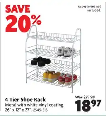 Home Hardware 4 tier shoe rack offer
