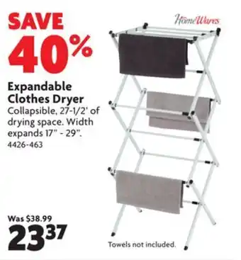Home Hardware Expandable clothes dryer offer
