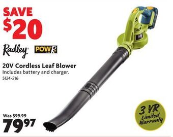 Home Hardware 20v cordless leaf blower offer
