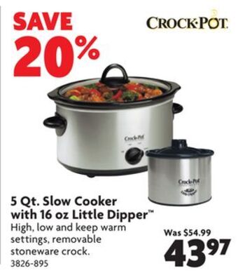 Home Hardware 5 qt. slow cooker with 16 oz little dipper™ offer